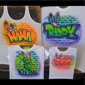 Airbrush Tshirt Personalized Easter Family Outfit